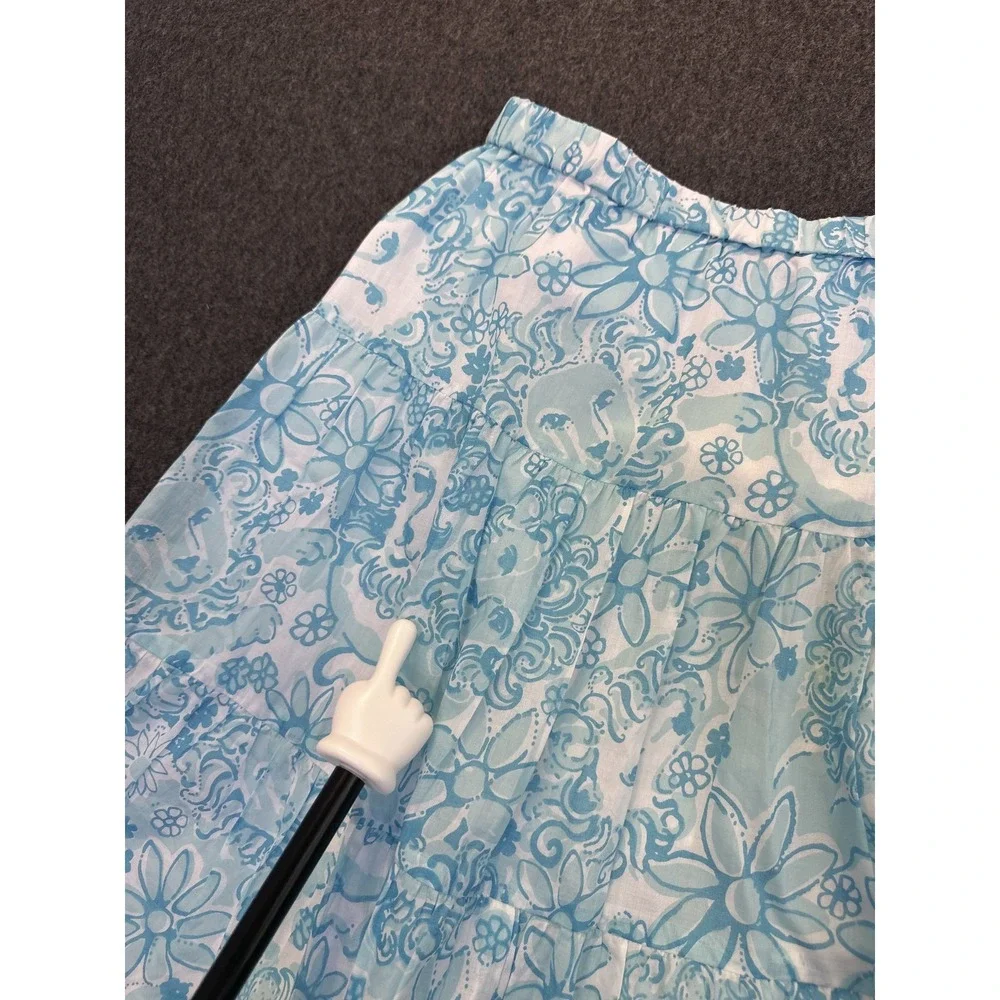 Lilly Pulitzer Tiered Knee Length Shopper Skirt Lion Cotton Size 8 New *Flaws - Picture 14 of 16